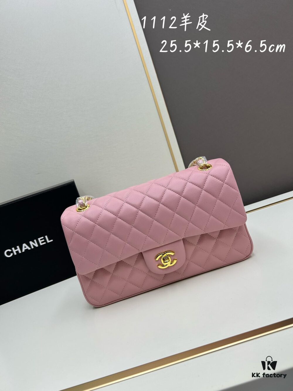 Chanel Classic CF1112 Lambskin Electroplated Hardware with Glazed Finish, Premium Cowhide Gold Tone Trim