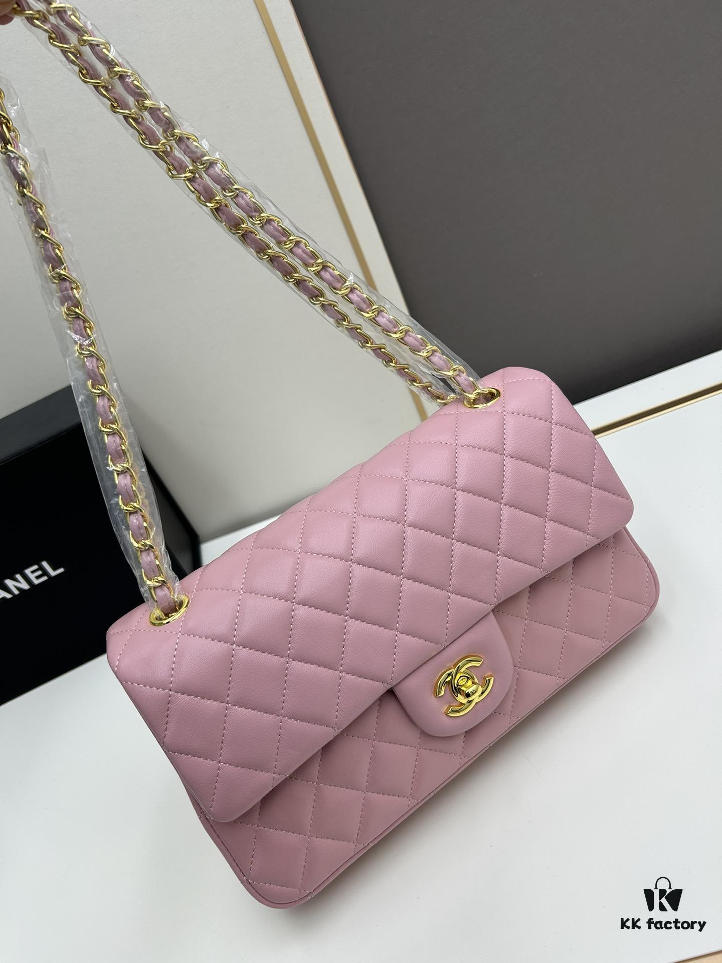 Chanel Classic CF1112 Lambskin Electroplated Hardware with Glazed Finish, Premium Cowhide Gold Tone Trim