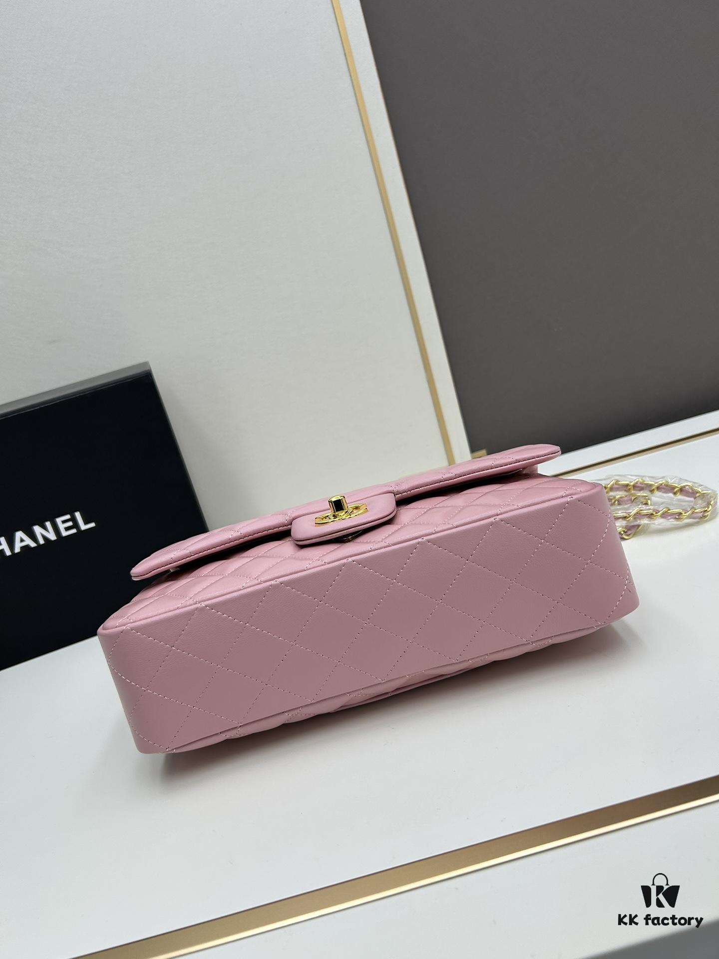 Chanel Classic CF1112 Lambskin Electroplated Hardware with Glazed Finish, Premium Cowhide Gold Tone Trim