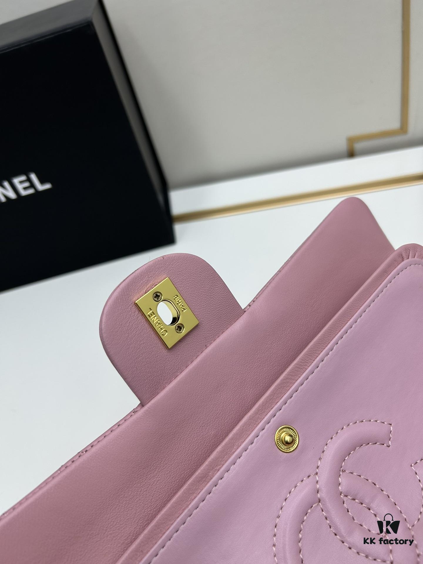 Chanel Classic CF1112 Lambskin Electroplated Hardware with Glazed Finish, Premium Cowhide Gold Tone Trim