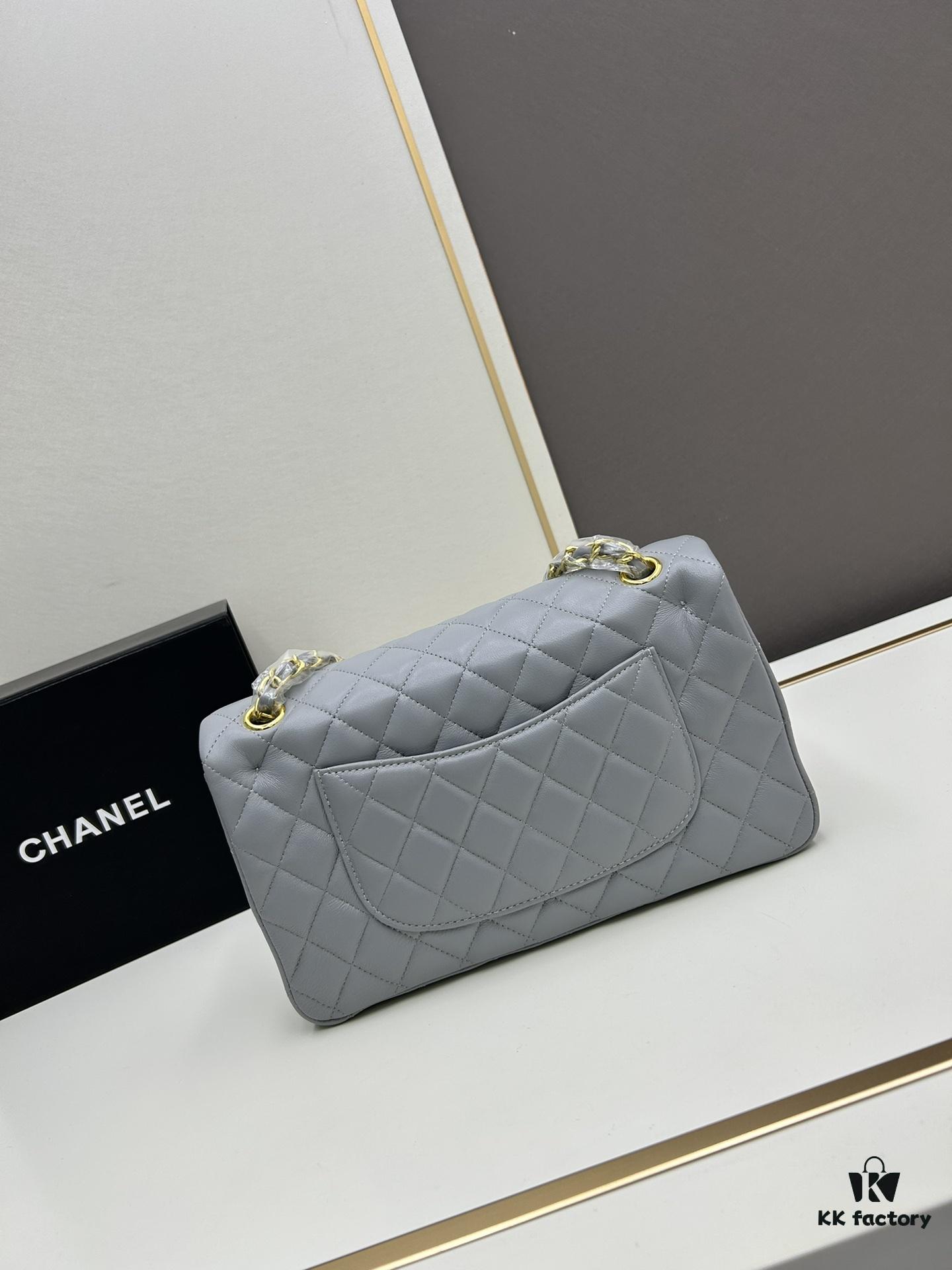 Chanel Classic CF1112 Lambskin Electroplated Hardware with Glazed Finish, Premium Cowhide Gold Tone Clasp