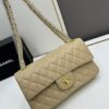 Chanel Classic CF1112 Lambskin Electroplated Hardware with Glazed Finish, Premium Cowhide Gold Tone Clasp