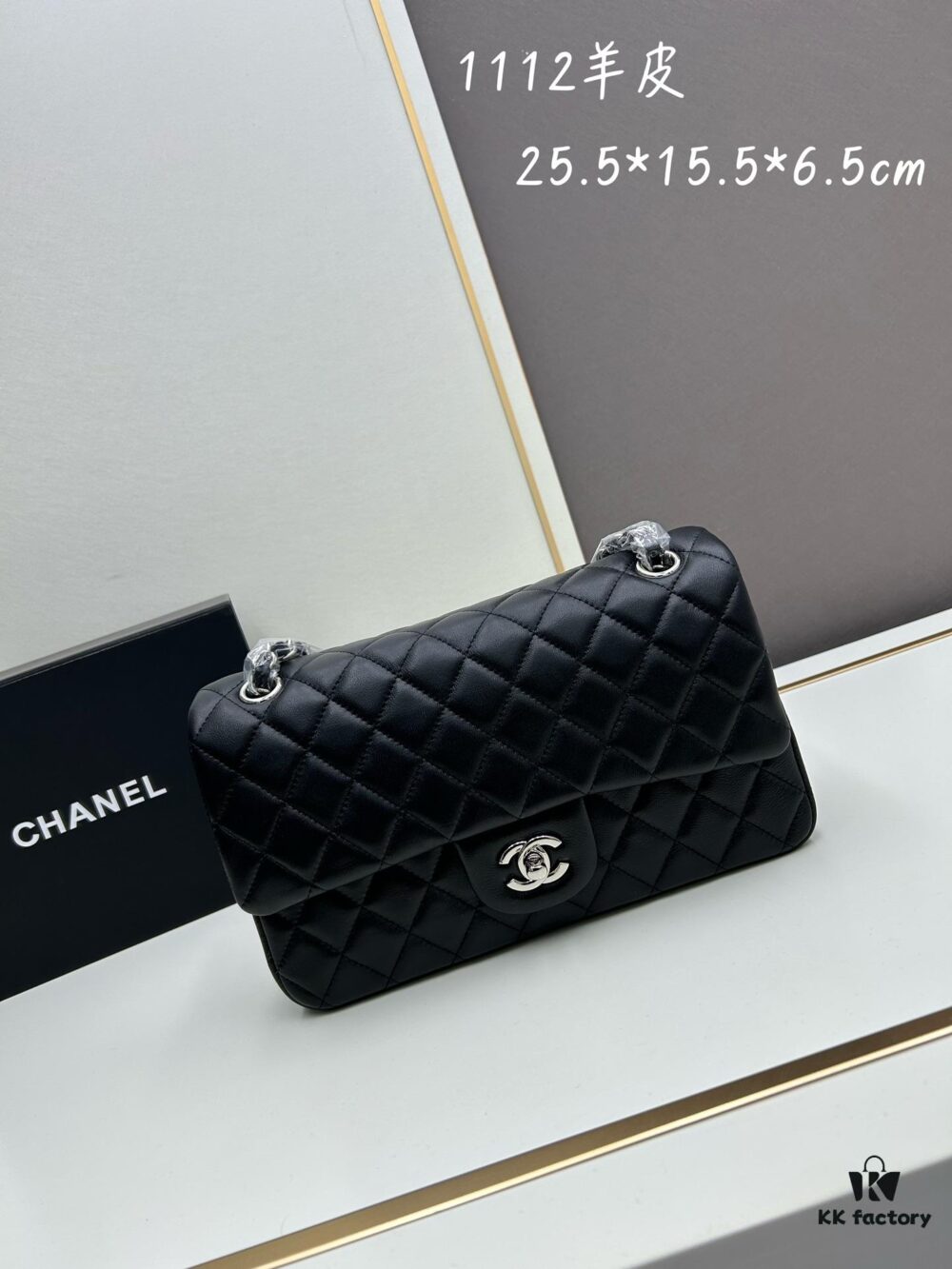 Chanel Classic CF1112 Lambskin Electroplated Hardware with Glazed Finish, Premium Cowhide Gold Tone Closure