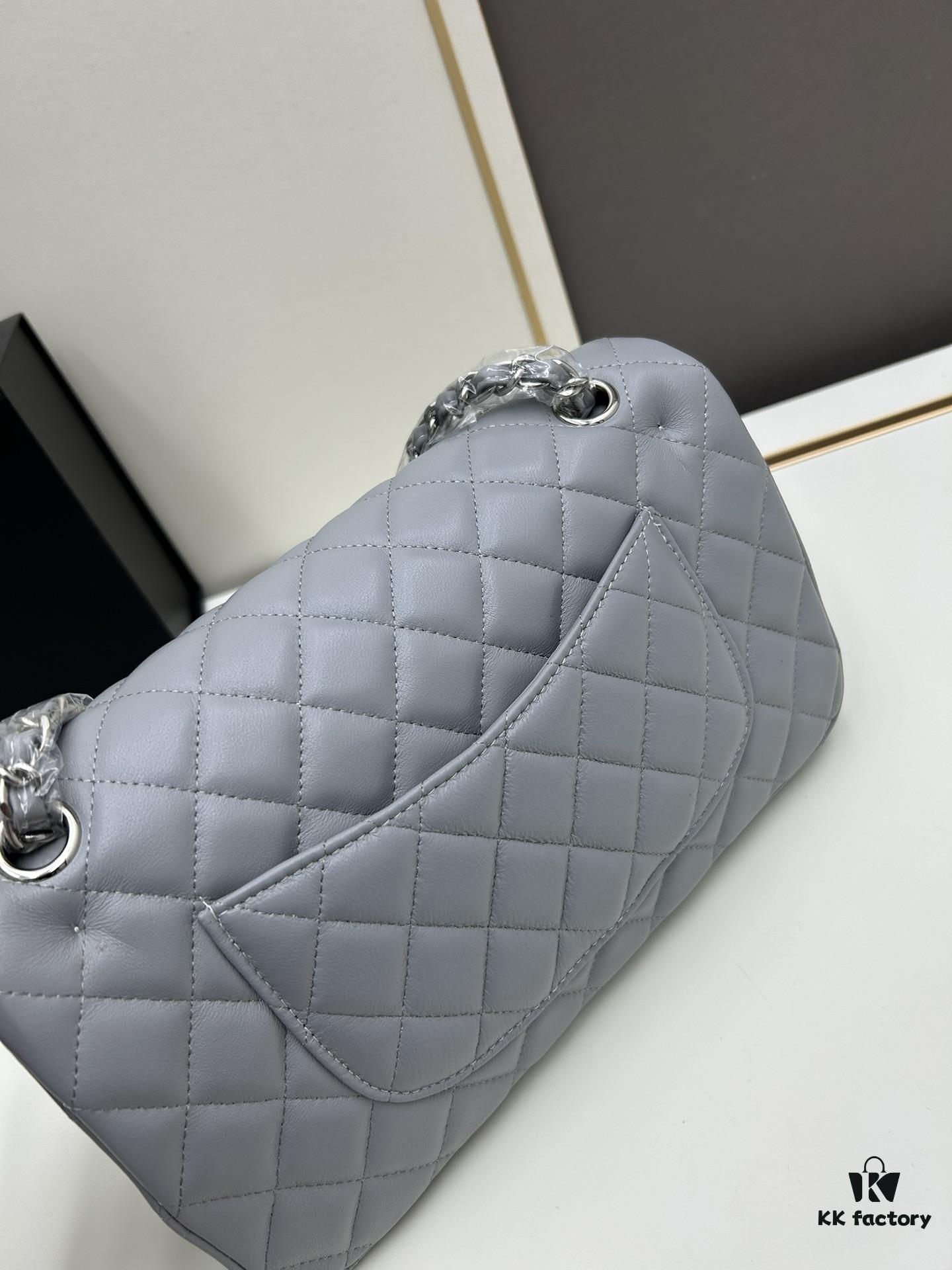 Chanel Classic CF1112 Lambskin Electroplated Hardware with Glazed Coating, Premium Cowhide Gold Tone Clasp