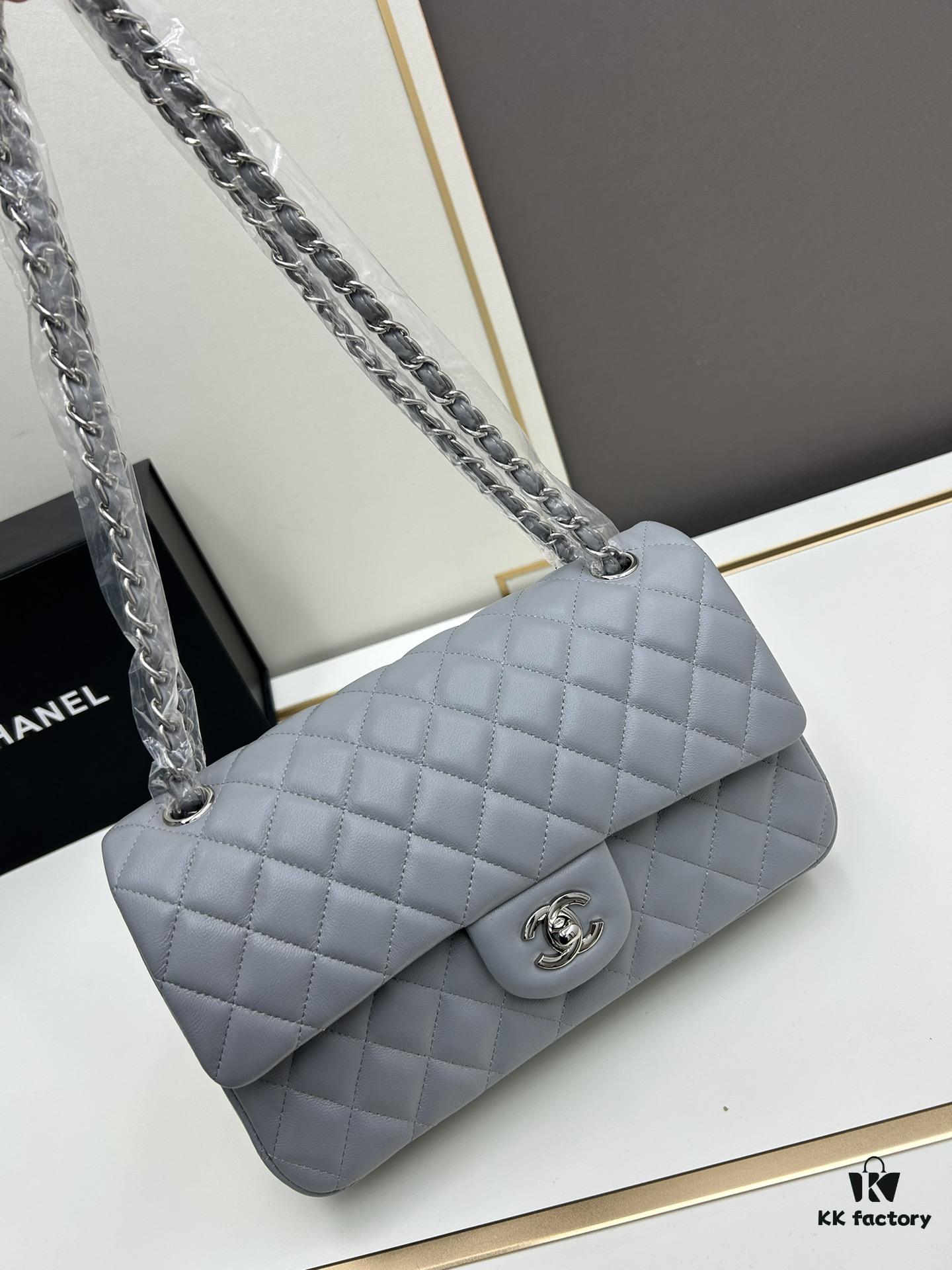 Chanel Classic CF1112 Lambskin Electroplated Hardware with Glazed Coating, Premium Cowhide Gold Tone Clasp