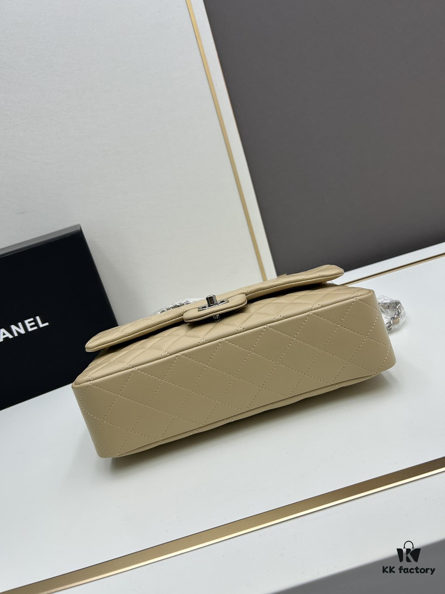 Chanel Classic CF1112 Lambskin Electroplated Hardware with Glazed Finish, Premium Cowhide Gold Tone Closure