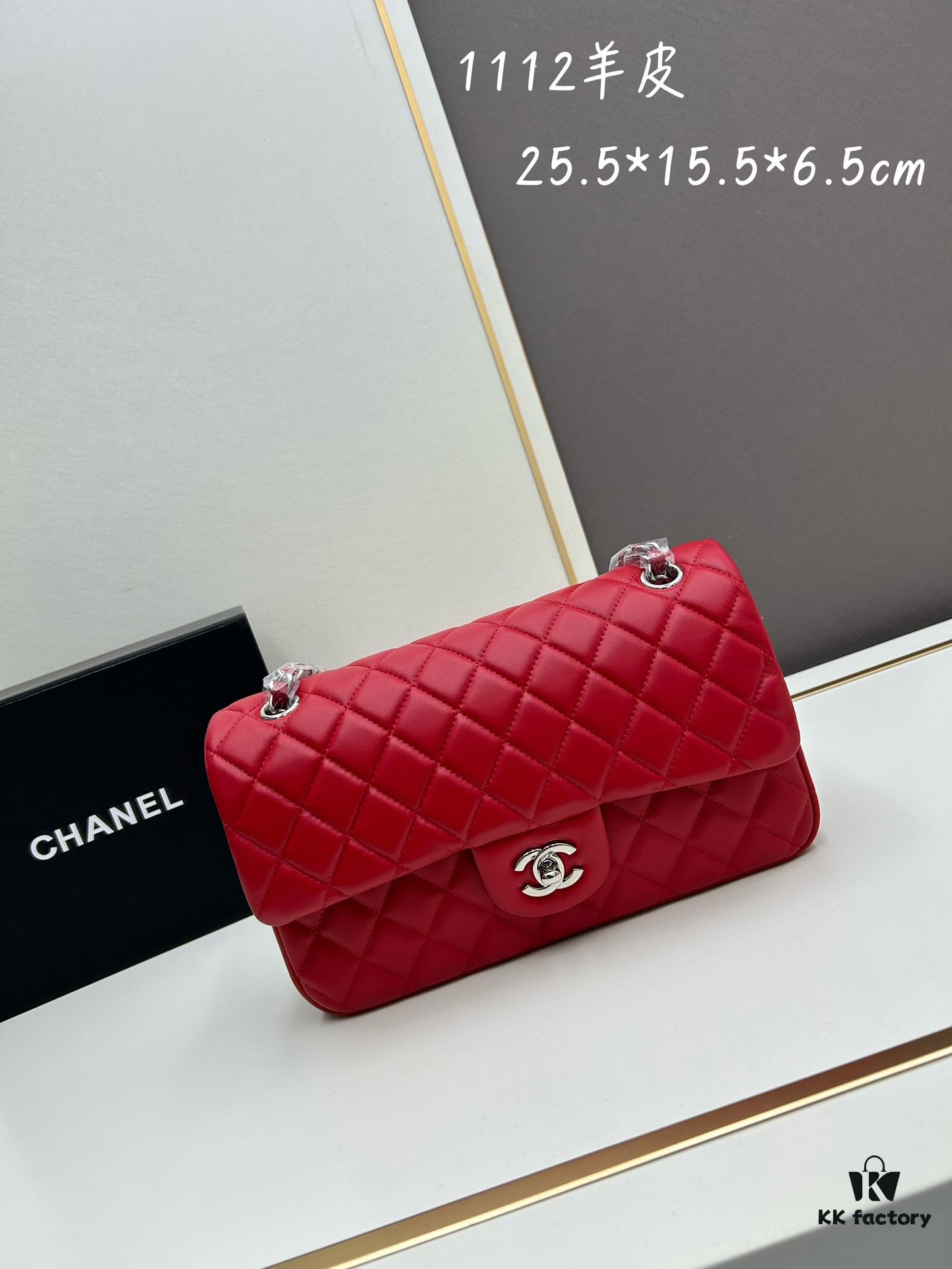 Chanel Classic CF1112 Lambskin Electroplated Hardware with Glaze Finish, Durable and Fade-Resistant, Premium Cowhide Gold Tone Clasp – Authentic Custom Import Level Design
