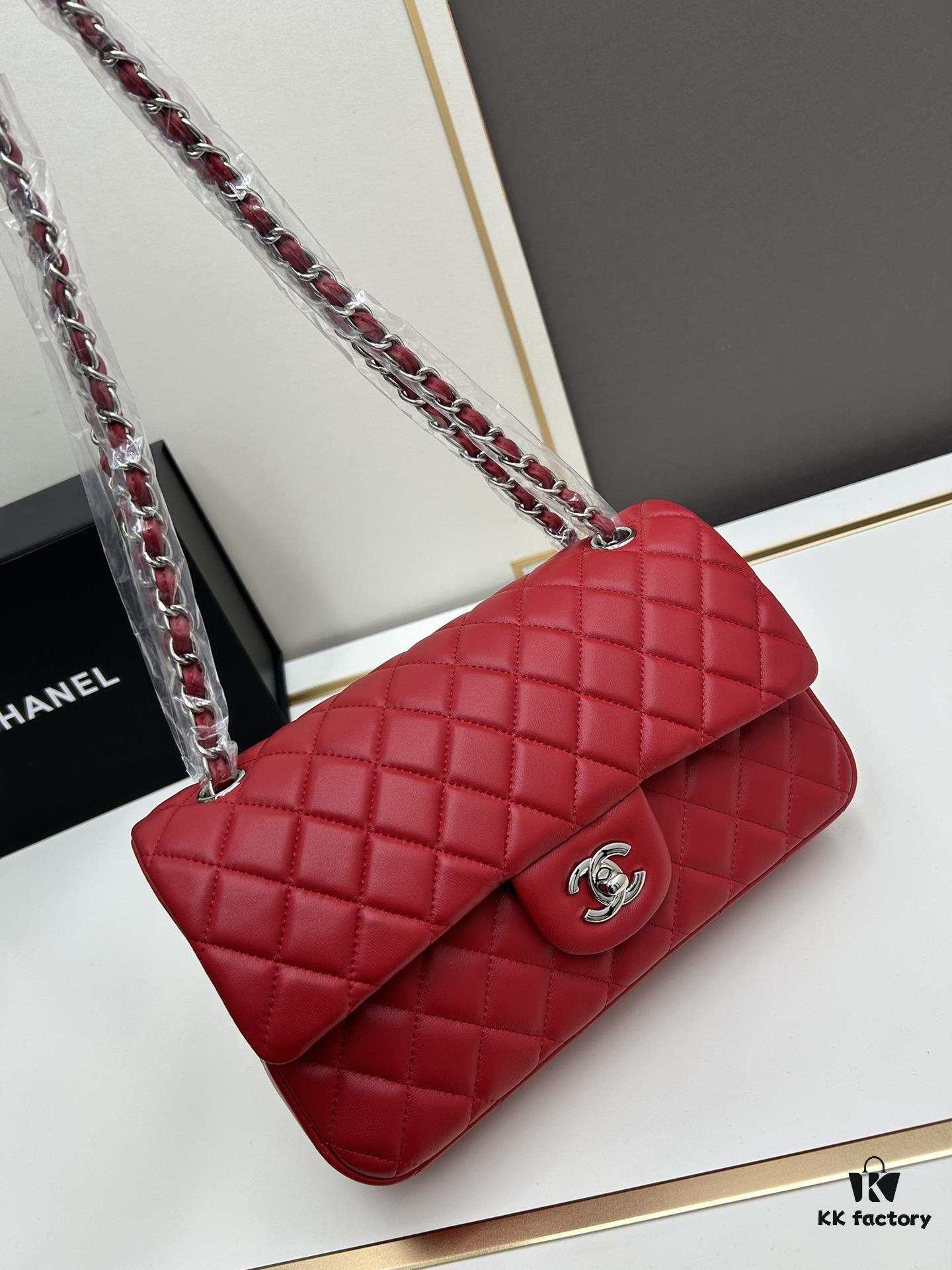 Chanel Classic CF1112 Lambskin Electroplated Hardware with Glaze Finish, Durable and Fade-Resistant, Premium Cowhide Gold Tone Clasp – Authentic Custom Import Level Design