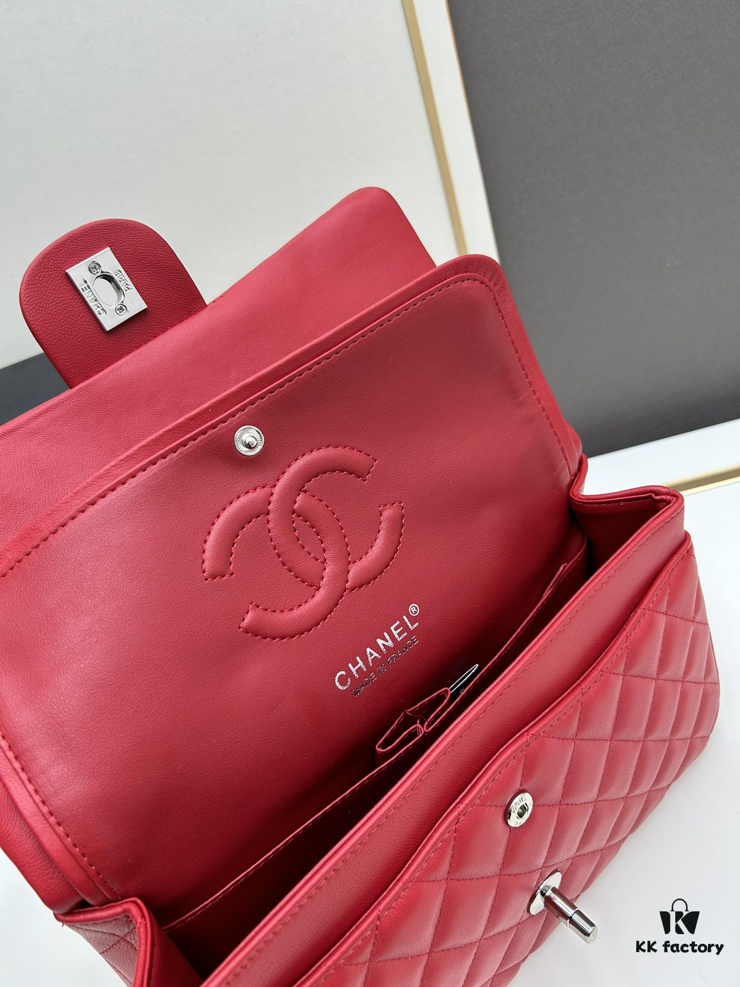 Chanel Classic CF1112 Lambskin Electroplated Hardware with Glaze Finish, Durable and Fade-Resistant, Premium Cowhide Gold Tone Clasp – Authentic Custom Import Level Design