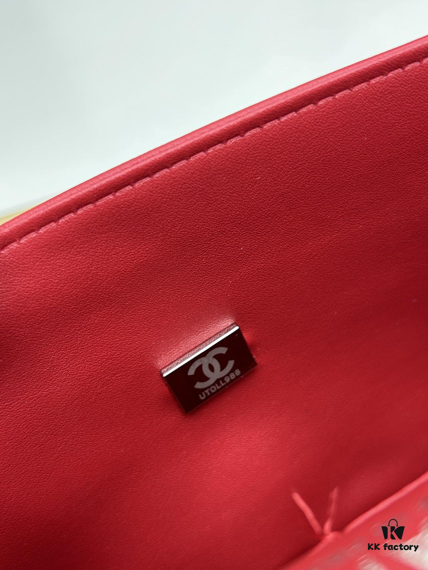 Chanel Classic CF1112 Lambskin Electroplated Hardware with Glaze Finish, Durable and Fade-Resistant, Premium Cowhide Gold Tone Clasp – Authentic Custom Import Level Design