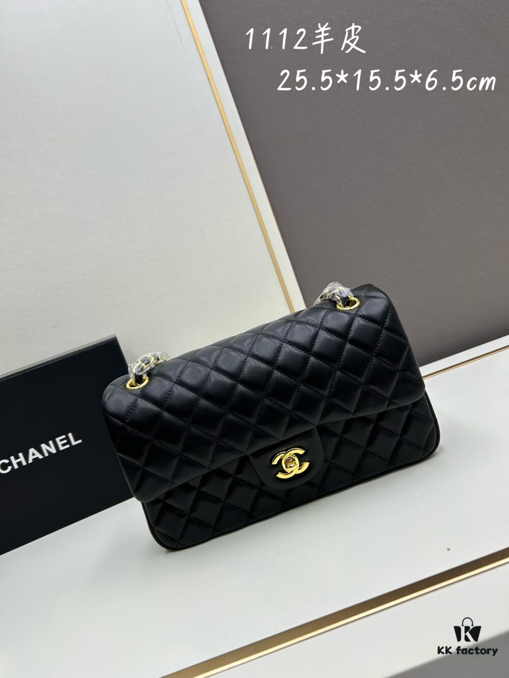 Chanel Classic CF1112 Lambskin Electroplated Hardware with Glazed Finish, Premium Cowhide Gold Tone Clasp