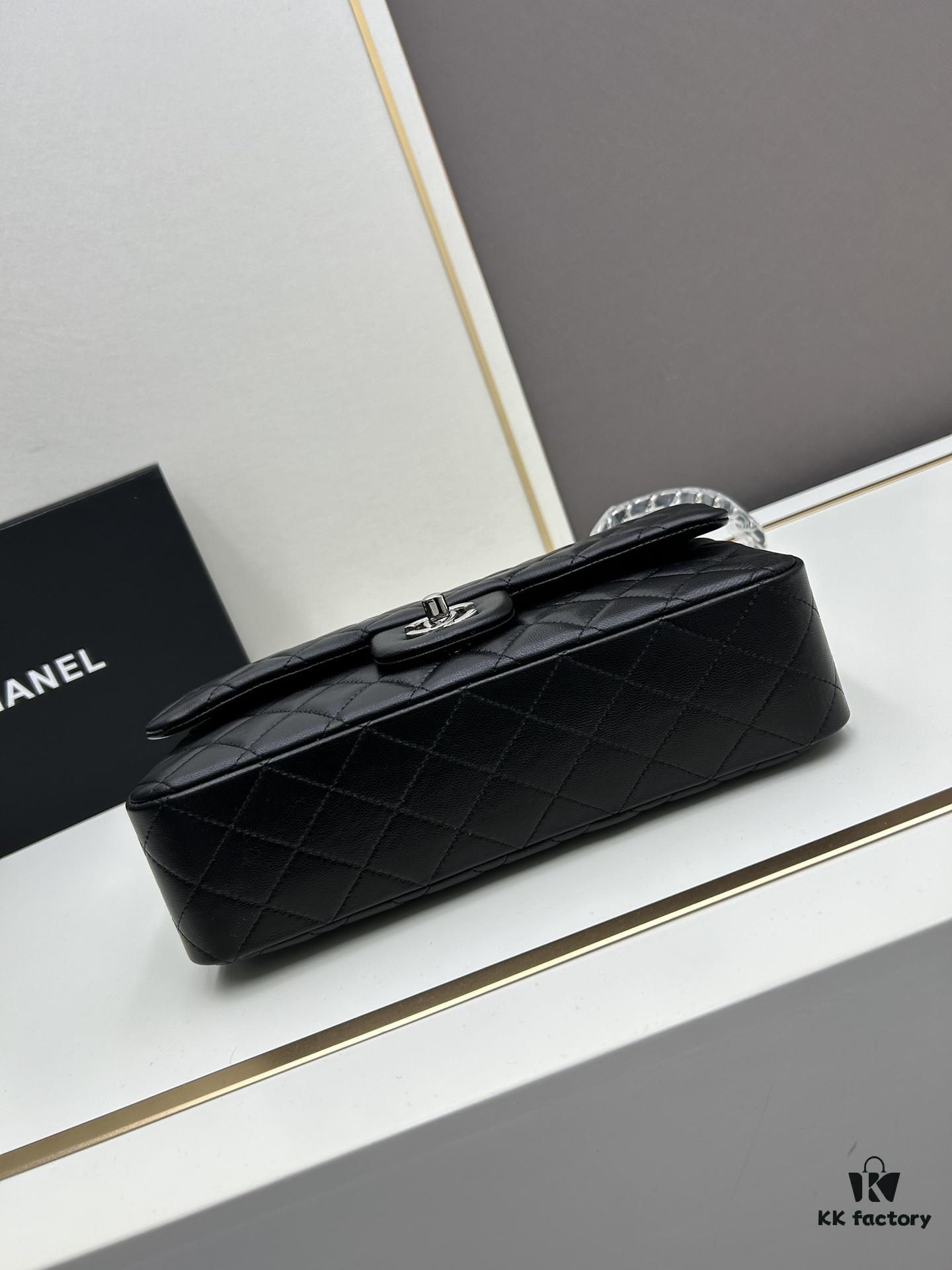 Chanel Classic CF1112 Lambskin Electroplated Hardware with Glazed Finish, Premium Cowhide Gold Tone Clasp – Authentic Custom Import Grade