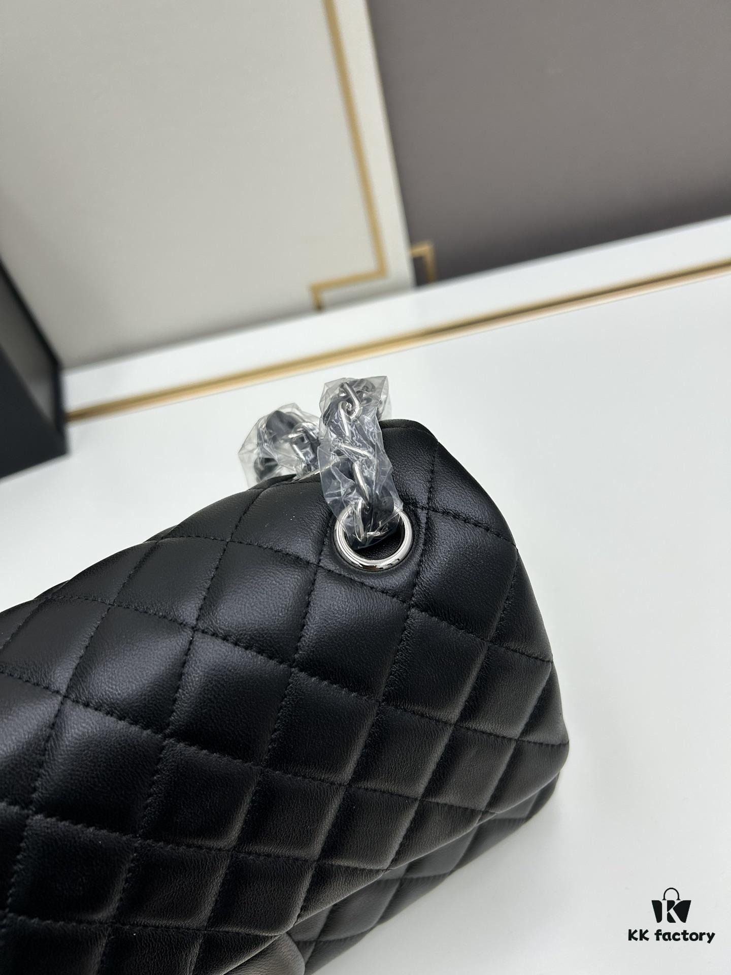 Chanel Classic CF1112 Lambskin Electroplated Hardware with Glazed Finish, Premium Cowhide Gold Tone Clasp – Authentic Custom Import Grade