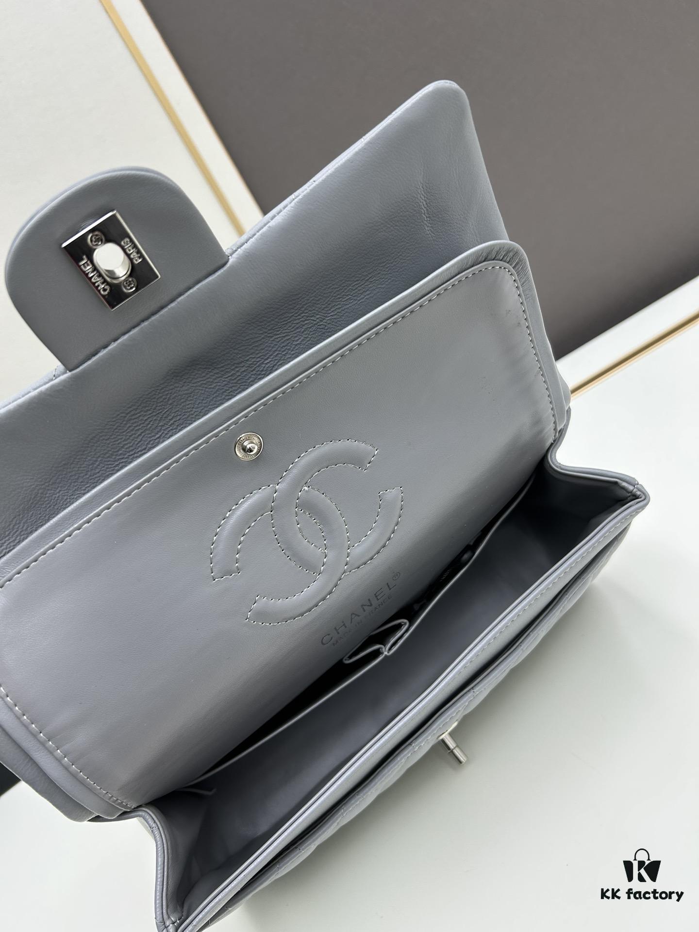 Chanel Classic CF1112 Lambskin Electroplated Hardware with Glazed Coating, Premium Cowhide Gold Tone Clasp