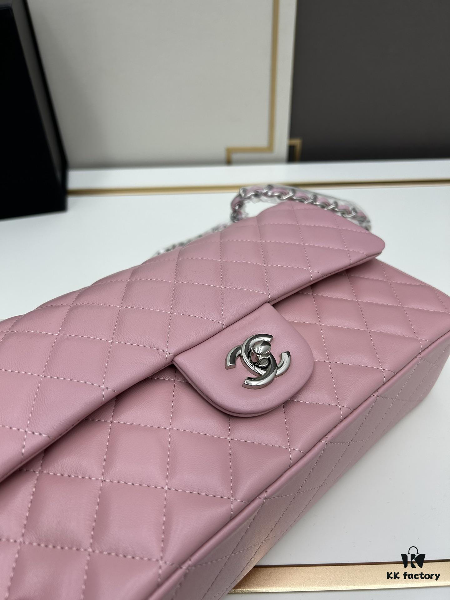 Chanel Classic CF1112 Lambskin Electroplated Hardware with Glazed Finish, Premium Cowhide Gold Tone Trim – Authentic Custom Import Level