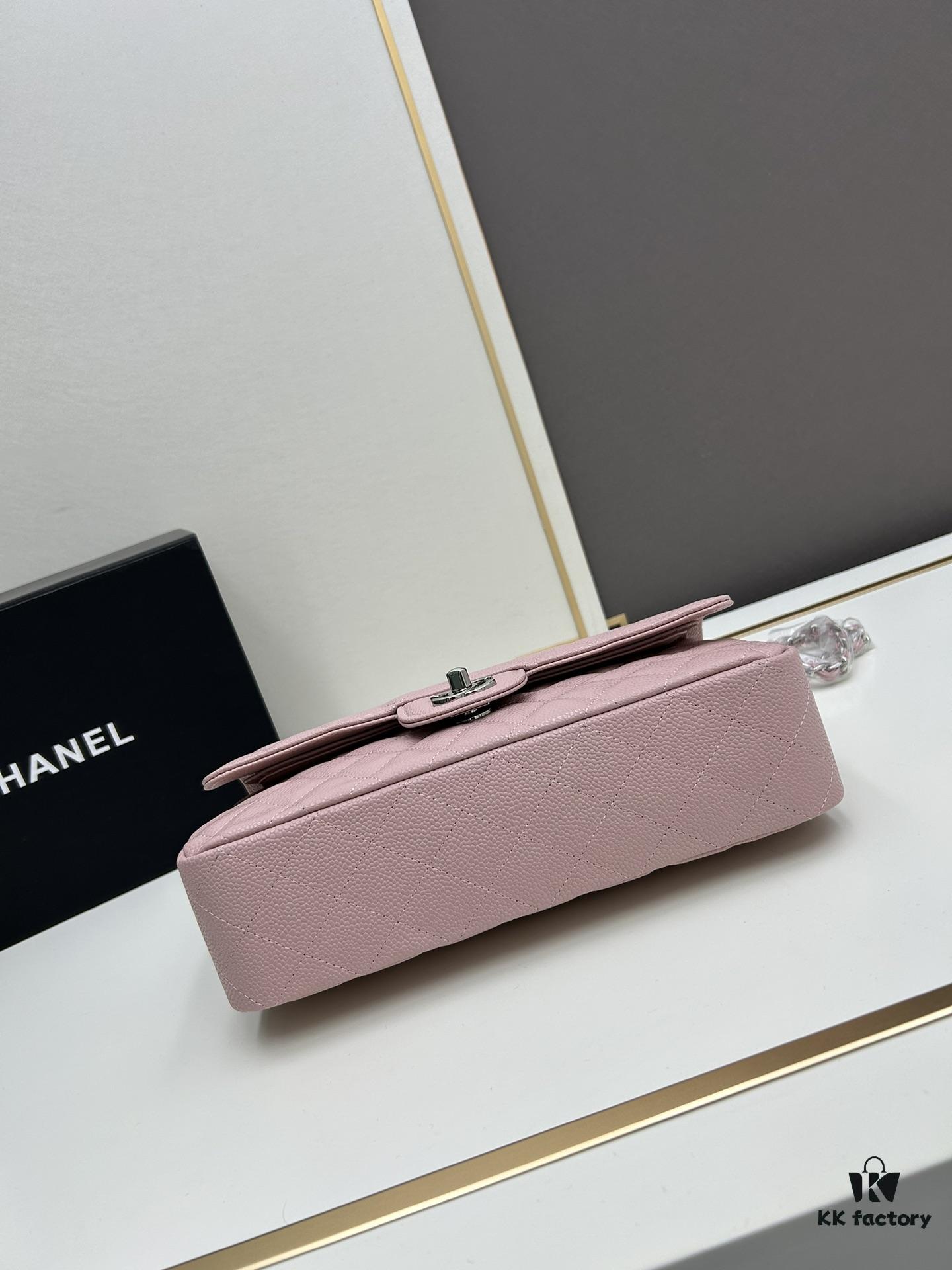 Chanel Classic CF1112 Calfskin Grain Texture Handbag with Plated Hardware