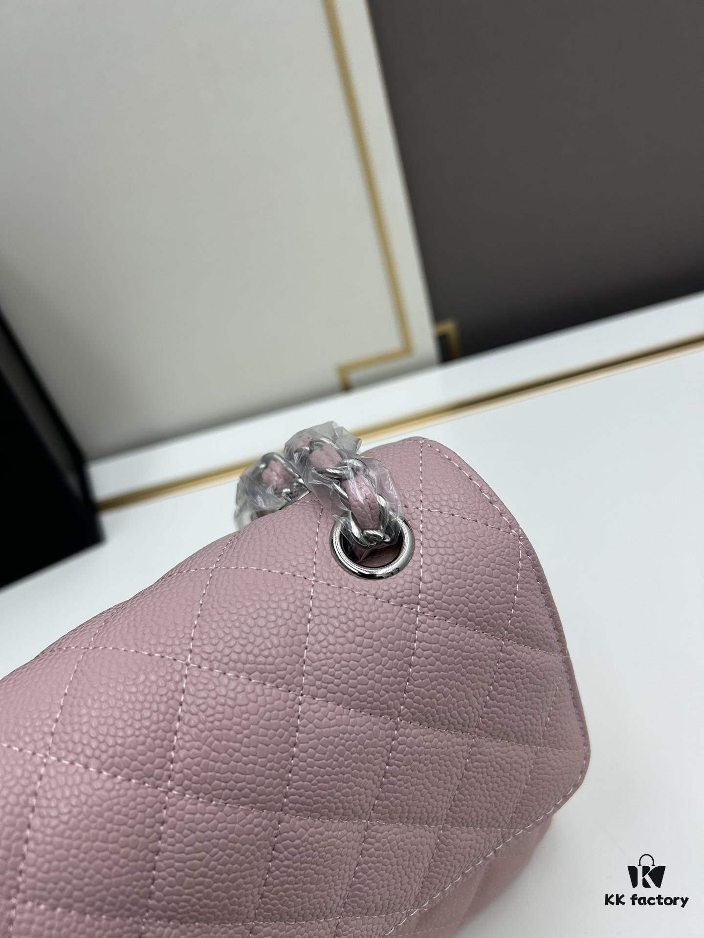 Chanel Classic CF1112 Calfskin Grain Texture Handbag with Plated Hardware