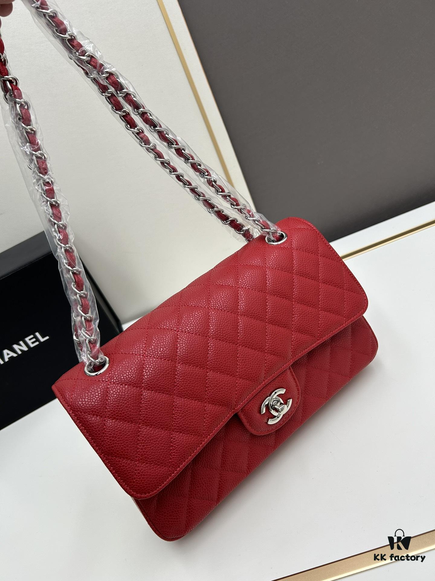 Chanel Classic CF1112 Calfskin Quilted Texture, Electroplated Hardware with Special Glazing Treatment for Long-Lasting Color Retention, Genuine Leather Gold Tone Clasp