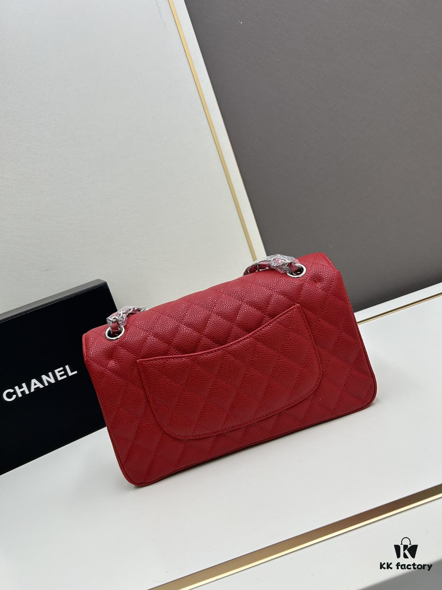 Chanel Classic CF1112 Calfskin Quilted Texture, Electroplated Hardware with Special Glazing Treatment for Long-Lasting Color Retention, Genuine Leather Gold Tone Clasp