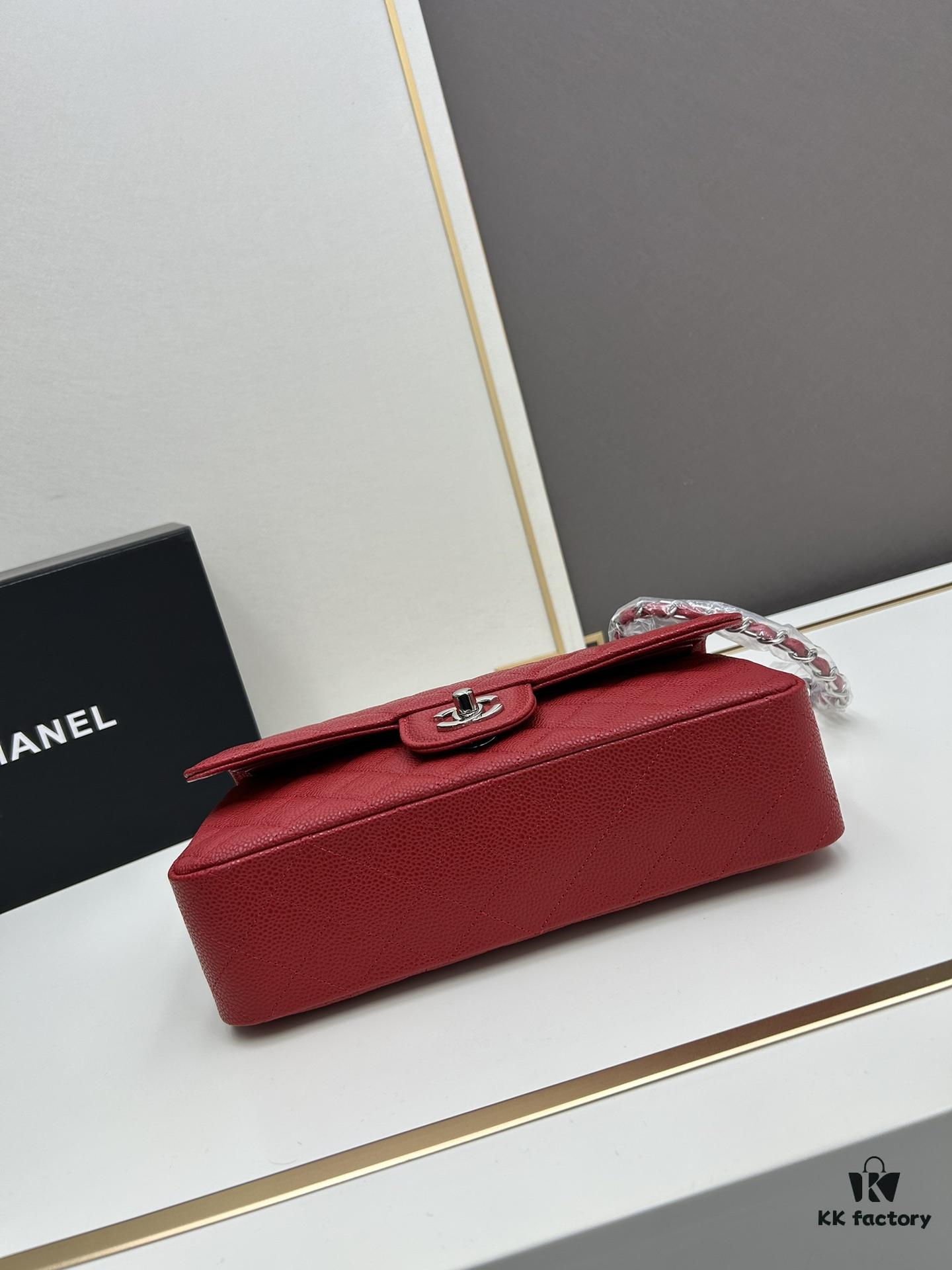 Chanel Classic CF1112 Calfskin Quilted Texture, Electroplated Hardware with Special Glazing Treatment for Long-Lasting Color Retention, Genuine Leather Gold Tone Clasp