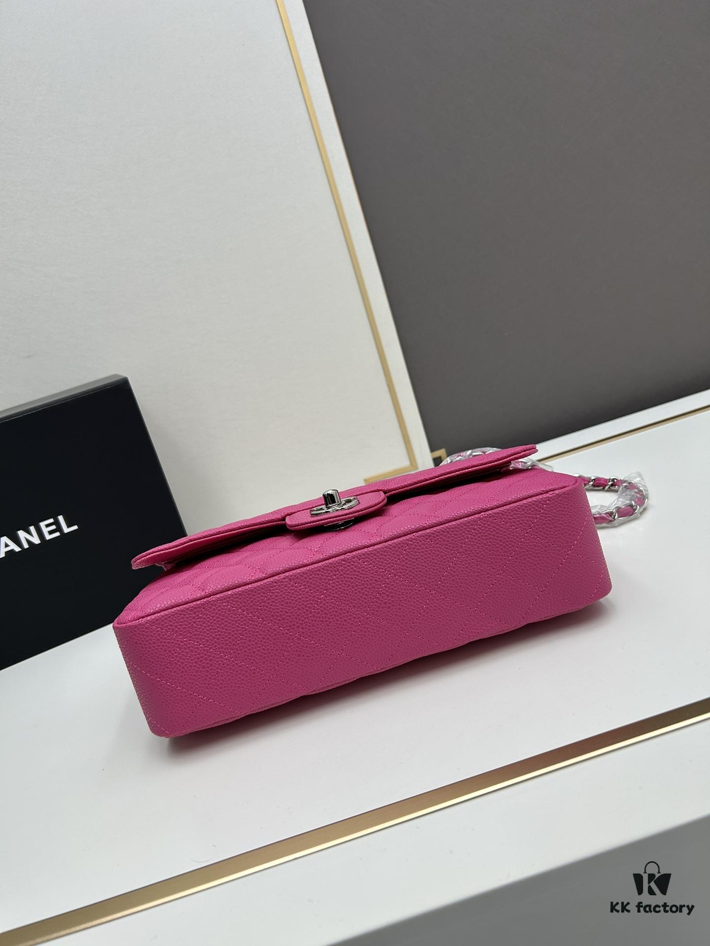 Chanel Classic CF1112 Calfskin Grain Texture Handbag with Electroplated Hardware