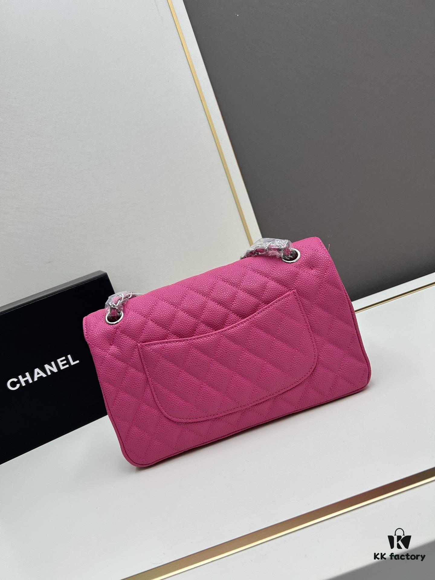 Chanel Classic CF1112 Calfskin Grain Texture Handbag with Electroplated Hardware