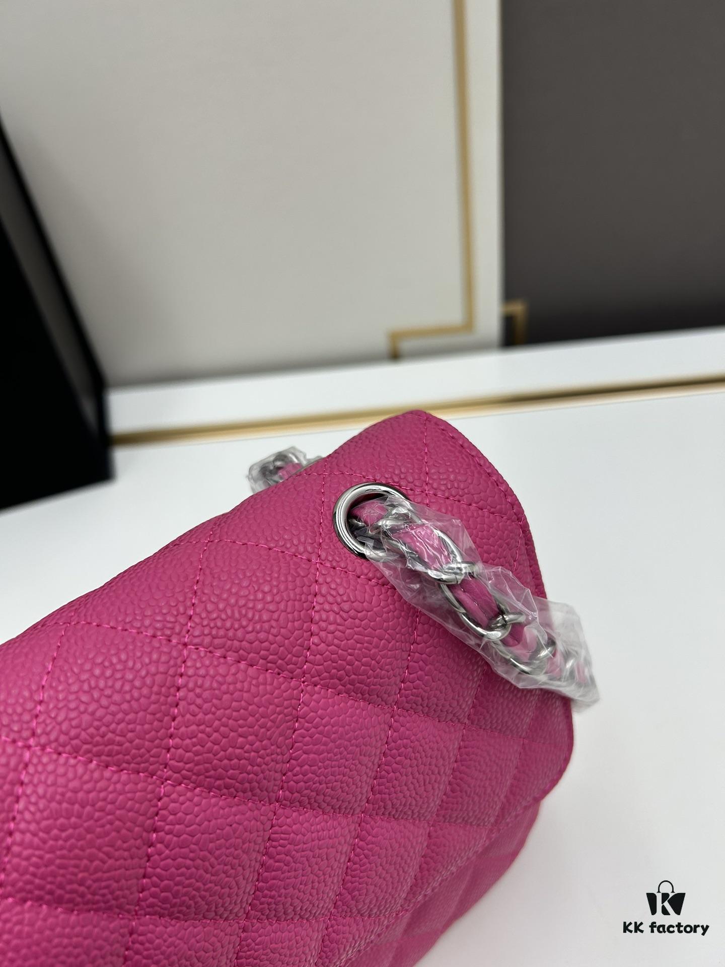 Chanel Classic CF1112 Calfskin Grain Texture Handbag with Electroplated Hardware