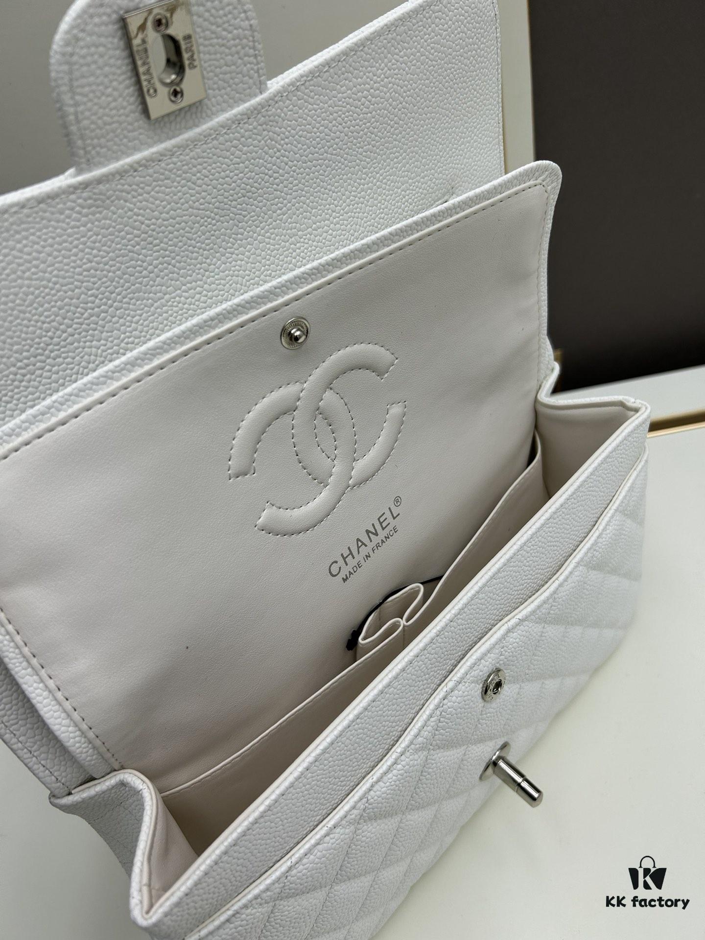 Chanel Classic CF1112 Calfskin Grain Texture Handbag with Electroplated Hardware