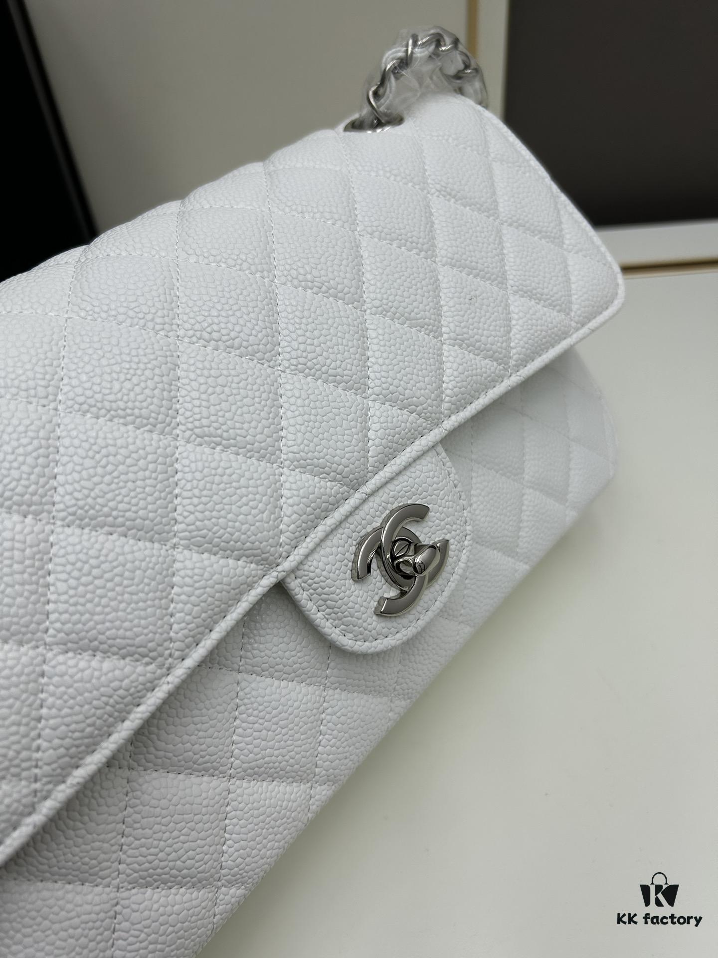 Chanel Classic CF1112 Calfskin Grain Texture Handbag with Electroplated Hardware