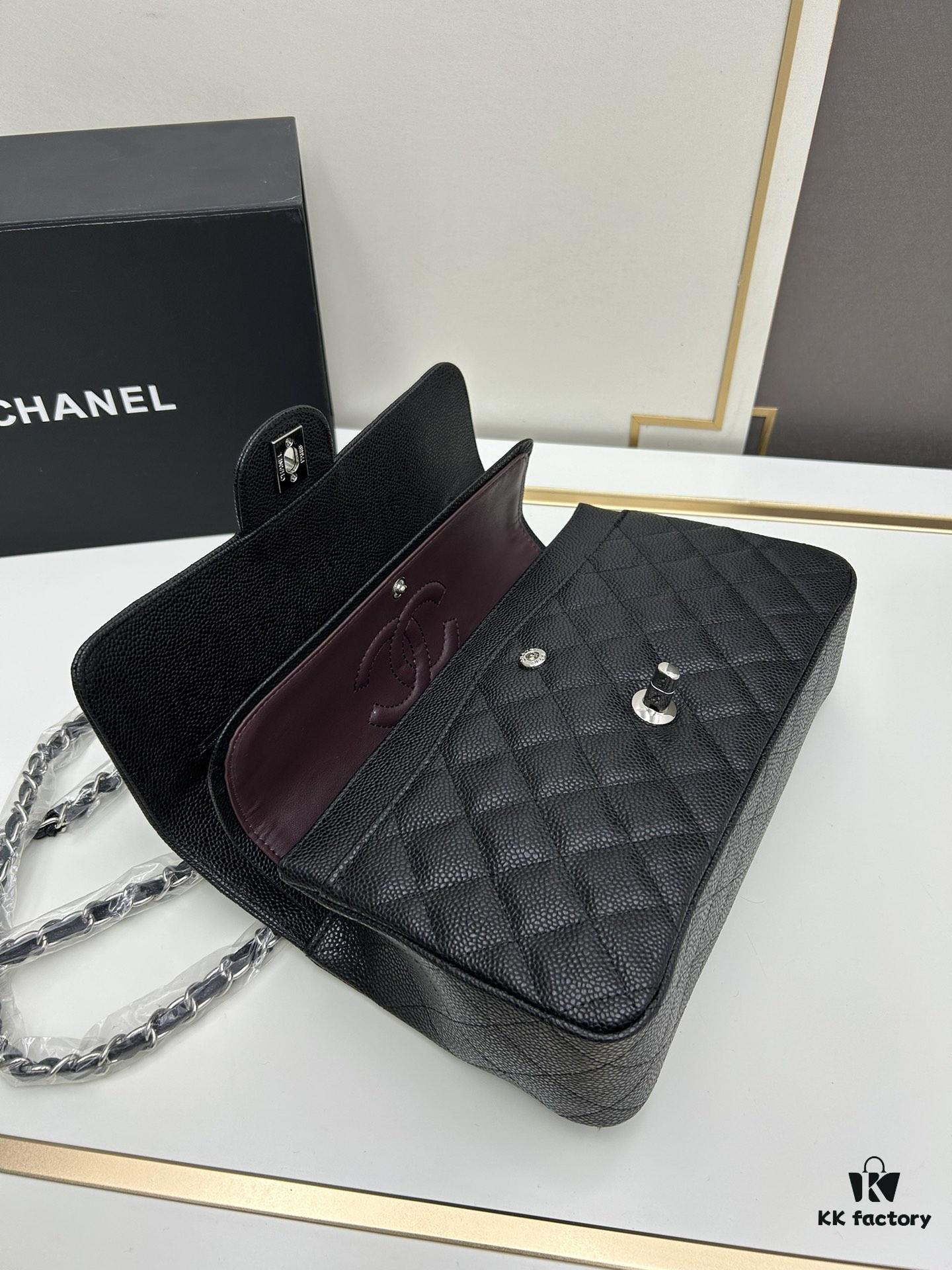 Chanel Classic CF1112 Calfskin Quilting Texture, Electroplated Hardware with Special Glaze Treatment for Long-Lasting Color Retention, Genuine Leather Gold Buckle