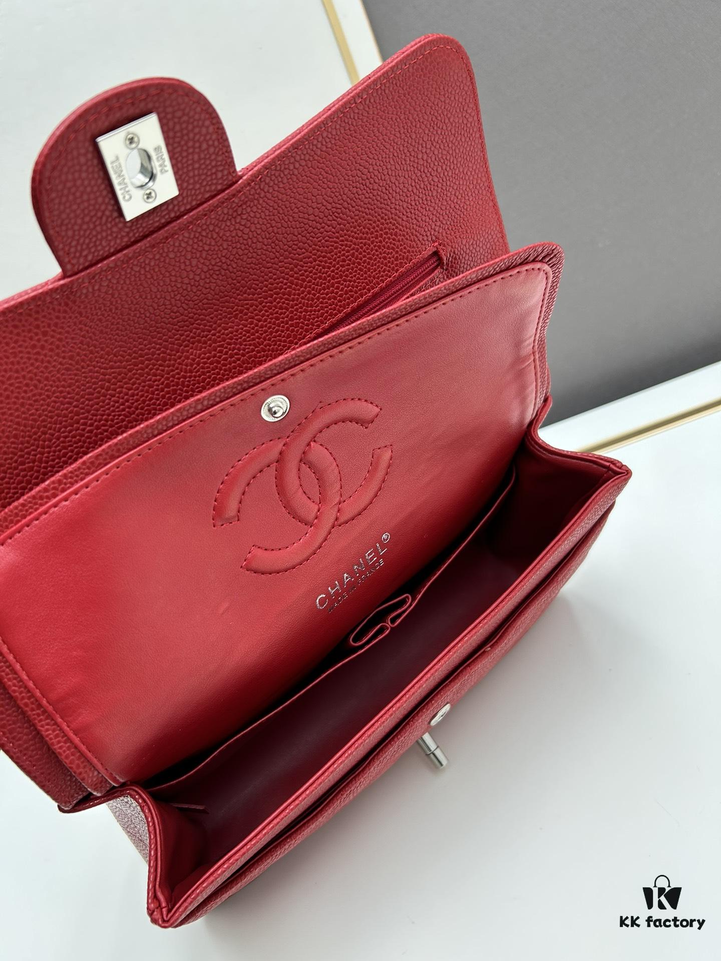 Chanel Classic CF1112 Calfskin Quilted Texture, Electroplated Hardware with Special Glazing Treatment for Long-Lasting Color Retention, Genuine Leather Gold Tone Clasp