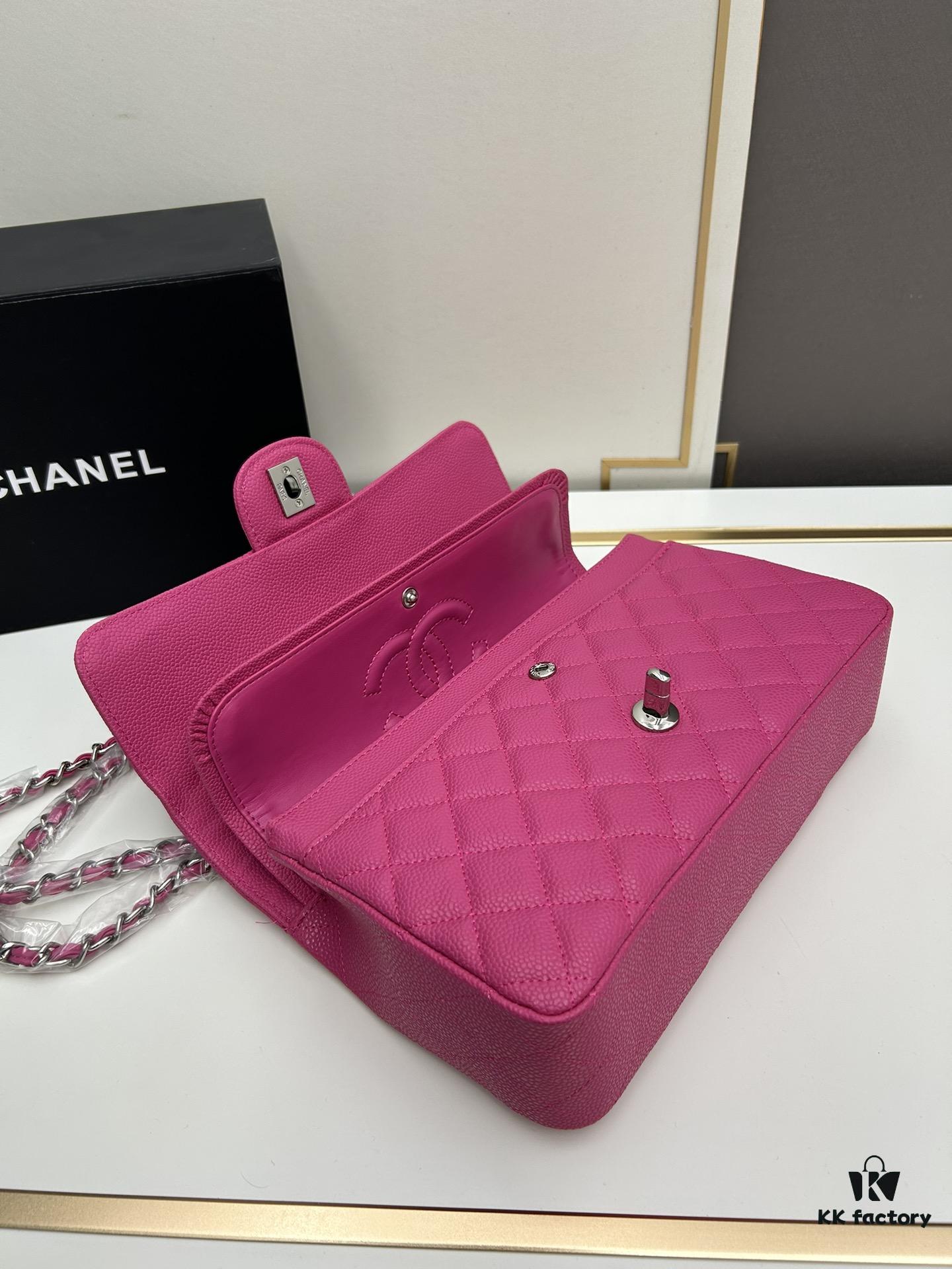 Chanel Classic CF1112 Calfskin Grain Texture Handbag with Electroplated Hardware
