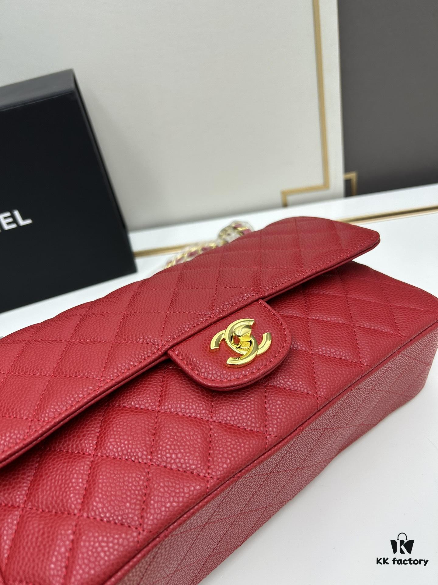 Chanel Classic CF1112, Calf Grain Leather, Electroplated Hardware with Special Glaze Sealing for Long-Lasting Color Retention, Premium Custom Replica Level