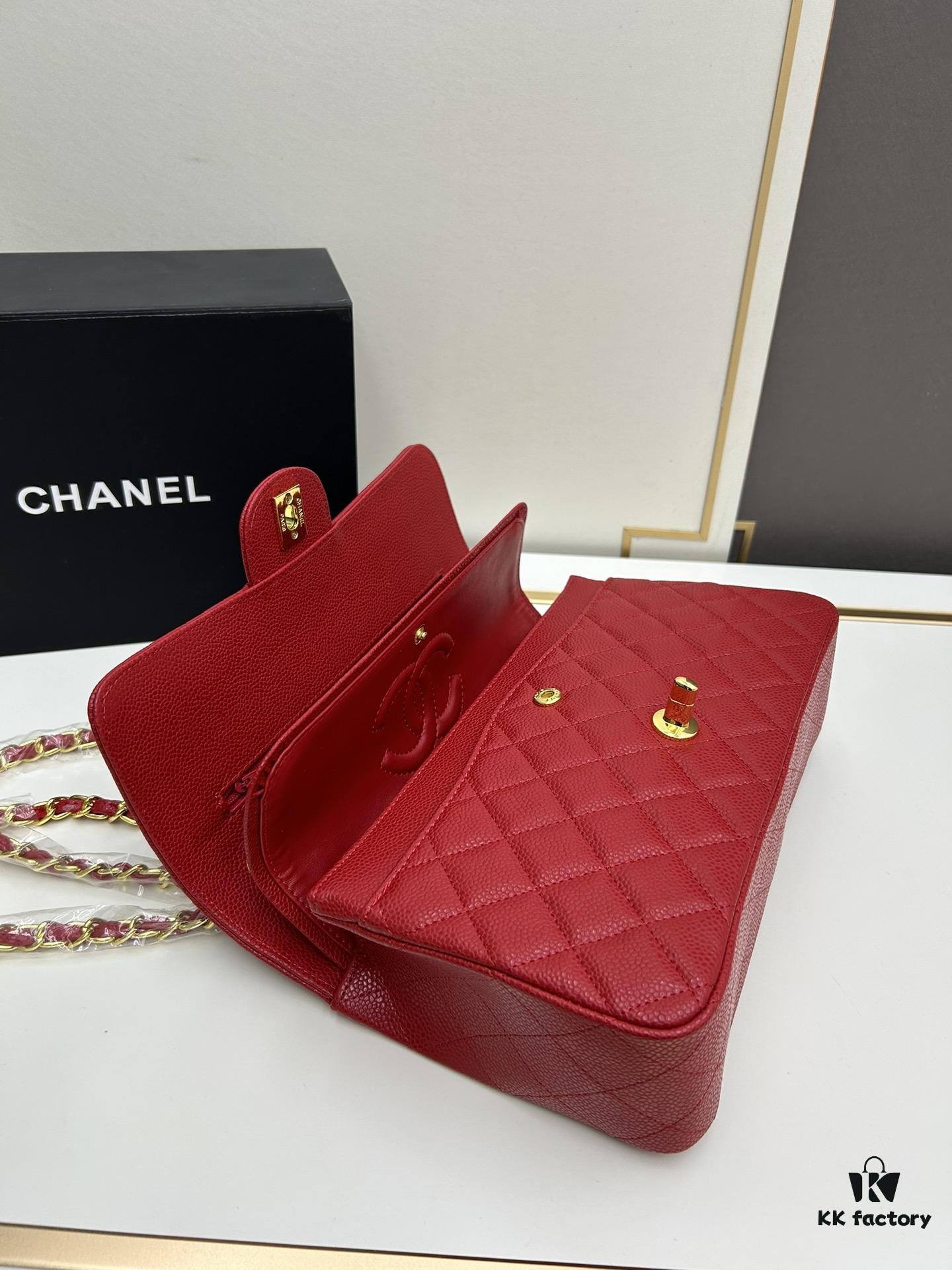 Chanel Classic CF1112, Calf Grain Leather, Electroplated Hardware with Special Glaze Sealing for Long-Lasting Color Retention, Premium Custom Replica Level