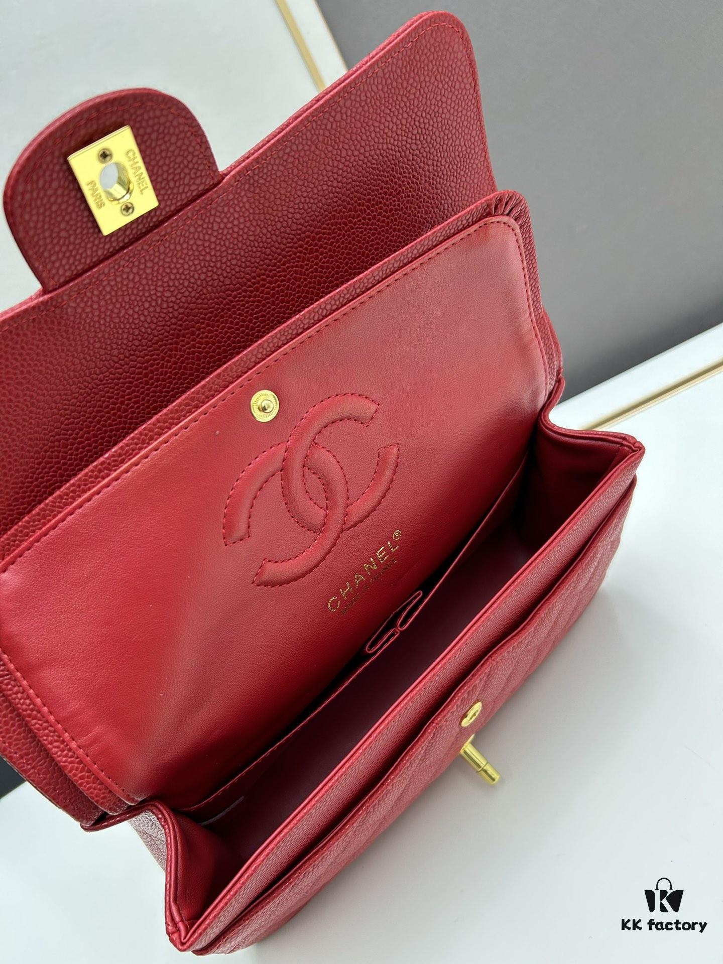 Chanel Classic CF1112, Calf Grain Leather, Electroplated Hardware with Special Glaze Sealing for Long-Lasting Color Retention, Premium Custom Replica Level