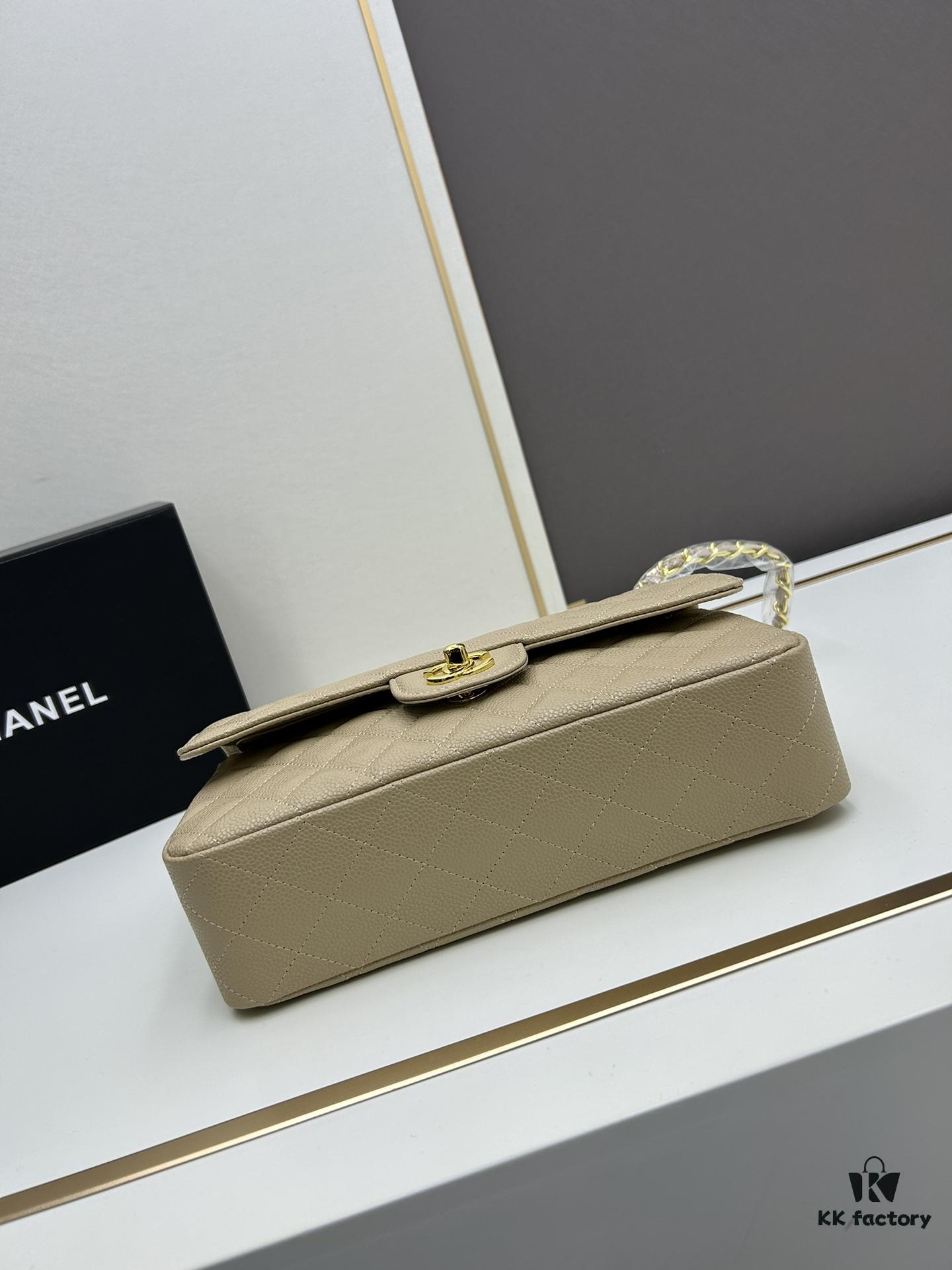 Chanel Classic CF1112, Calfskin Grain Texture, Electroplated Hardware with Special Glazed Coating for Long-Lasting Fade Resistance, Gold-Tone Calfskin Buckle – Authentic Custom Import Grade