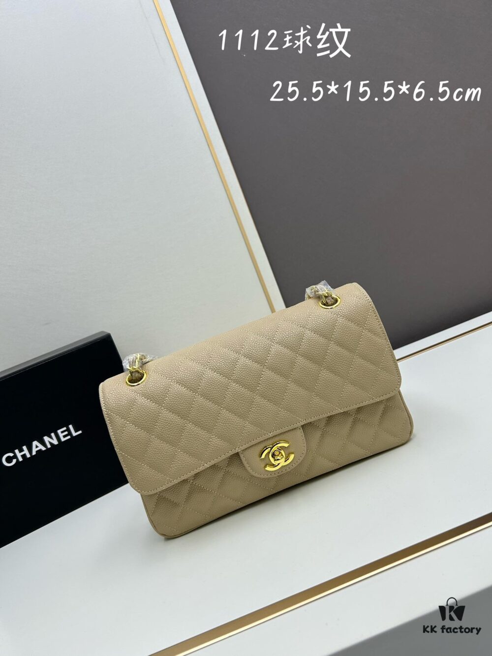 Chanel Classic CF1112, Calfskin Grain Texture, Electroplated Hardware with Special Glazed Coating for Long-Lasting Fade Resistance, Gold-Tone Calfskin Buckle – Authentic Custom Import Grade