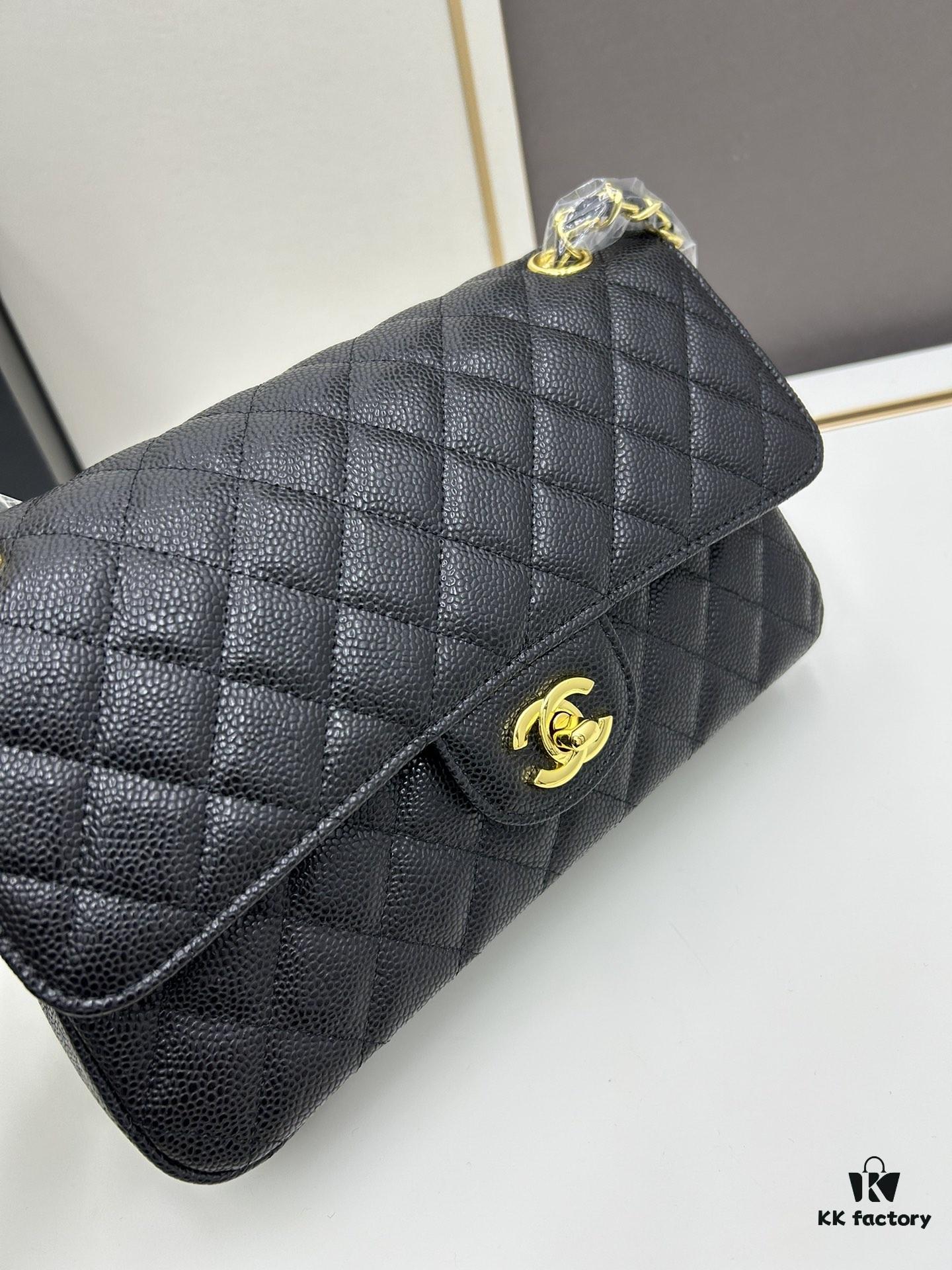 Chanel Classic CF1112 Calfskin Quilted Texture with Electroplated Hardware, Special Glaze-Treated for Long-Lasting Color Retention