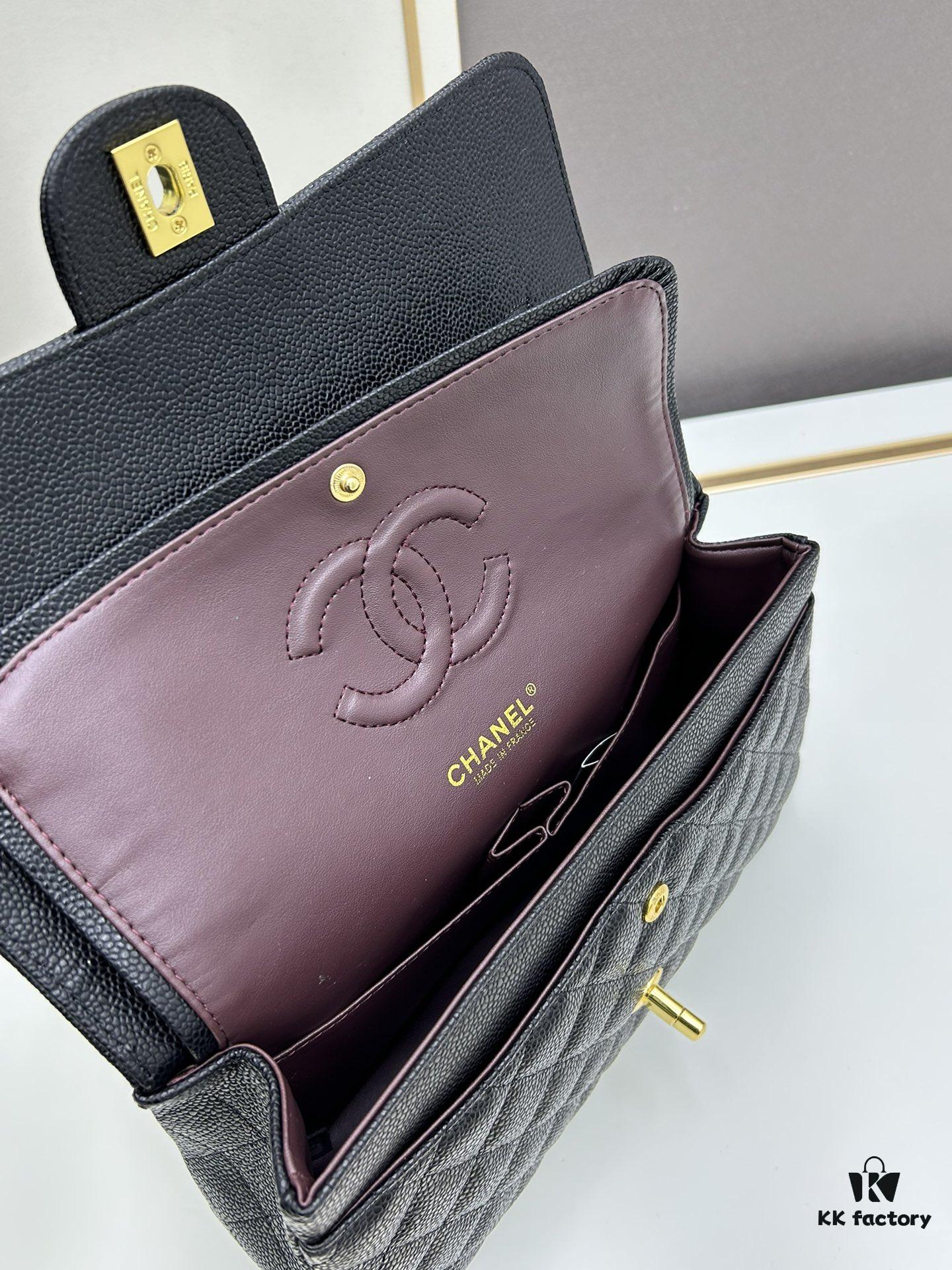 Chanel Classic CF1112 Calfskin Quilted Texture with Electroplated Hardware, Special Glaze-Treated for Long-Lasting Color Retention