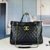 New Arrival Chanel Black and Gold 2-Way Vertical Tote