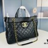New Arrival Chanel Black and Gold 2-Way Vertical Tote