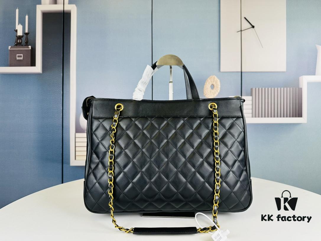 New Arrival Chanel Black and Gold 2-Way Vertical Tote