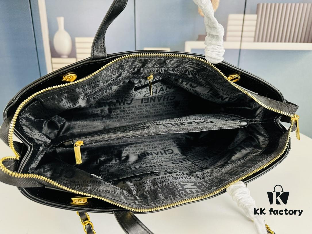 New Arrival Chanel Black and Gold 2-Way Vertical Tote