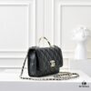 CHANEL 2024 Fall/Winter New Arrival Genuine Lambskin WOC with Metal Rhinestone Handle, Stylish and Elegant, Can Be Carried by Hand or Crossbody
