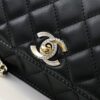 CHANEL 2024 Fall/Winter New Arrival Genuine Lambskin WOC with Metal Rhinestone Handle, Stylish and Elegant, Can Be Carried by Hand or Crossbody