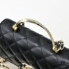 CHANEL 2024 Fall/Winter New Arrival Genuine Lambskin WOC with Metal Rhinestone Handle, Stylish and Elegant, Can Be Carried by Hand or Crossbody