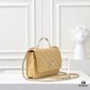 CHANEL 2024 Fall/Winter New Arrival Genuine Lambskin WOC with Metal Rhinestone Handle, Stylish and Elegant, Can Be Carried by Hand or Crossbody