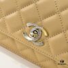 CHANEL 2024 Fall/Winter New Arrival Genuine Lambskin WOC with Metal Rhinestone Handle, Stylish and Elegant, Can Be Carried by Hand or Crossbody