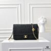 Medium Vintage CHANEL 24K New CF Style, Elegant Smooth Calfskin with Gold-Tone Hardware, Classic Quilted Design, Timeless Retro Chic
