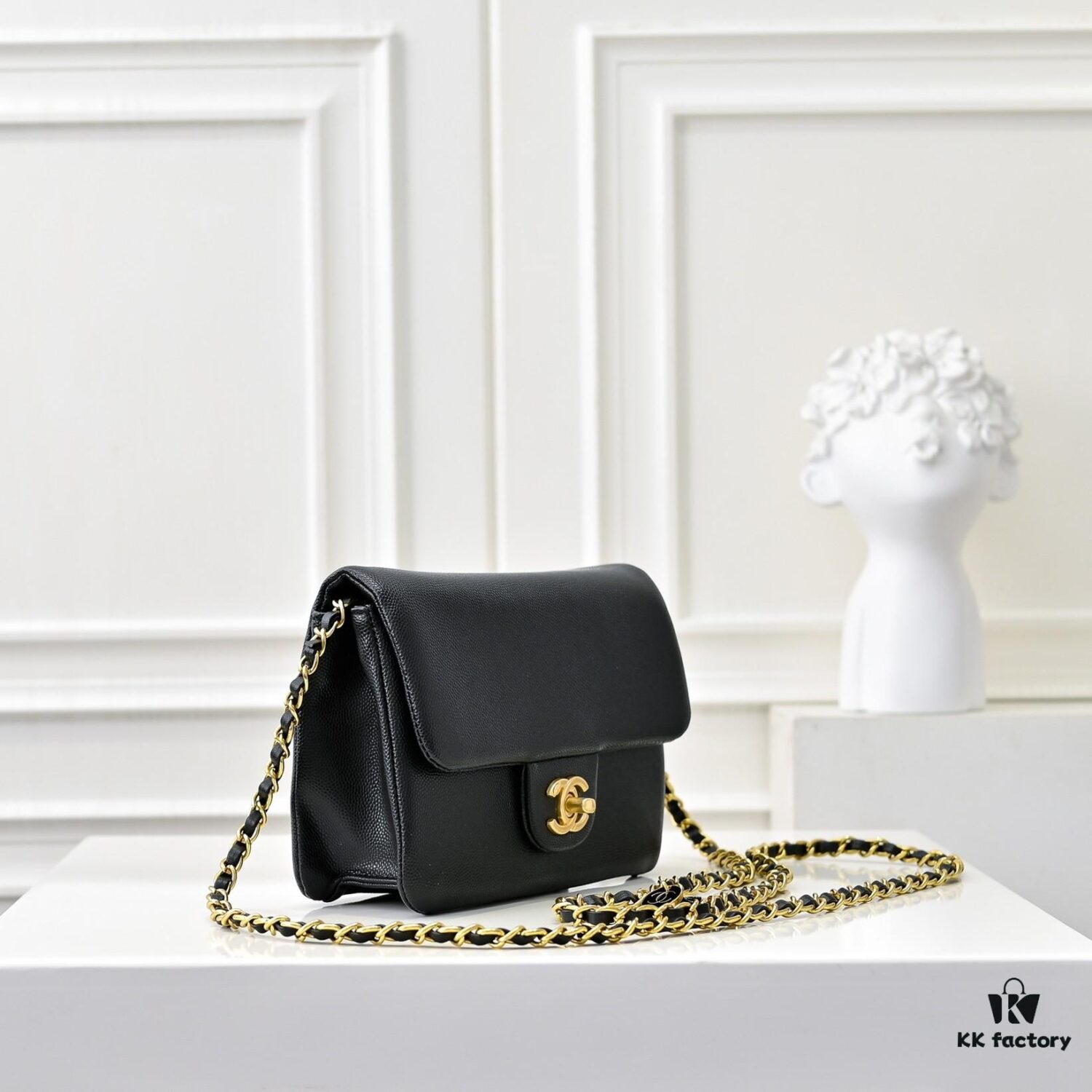 Mini CHANEL 24K New CF Vintage Style, Elegant and Timeless Shiny Calfskin with Gold-Tone Hardware, Retro Chic for Chanel Lovers